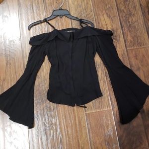 NWOT Forever 21 Black Cold Shoulder Blouse